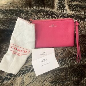Coach Pink Wristlet & Dust Bag-LIKE NEW